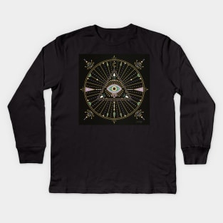 Evil Eye Mandala Kids Long Sleeve T-Shirt